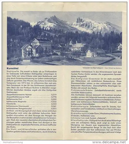 Bad Kohlgrub 30er Jahre - Faltblatt mit 5 Abbildungen - Titelbild signiert Klotz u. Kienast München - Ärztliche Gutachte