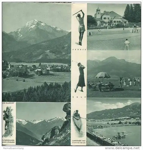 Igls 40er Jahre - Faltblatt mit 8 Abbildungen - Hotels- Pensionen- Privatunterkünfte-Verzeichnis
