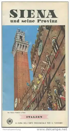 Siena 1961 - Faltblatt mit 21 Abbildungen - Reliefkarte