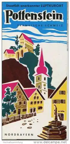 Pottenstein 1972 - Faltblatt mit 15 Abbildungen - beiliegend Unterkunfts-Verzeichnis