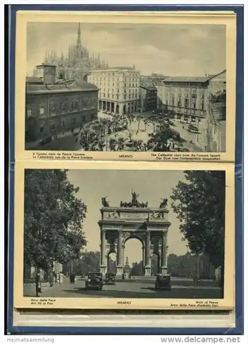 Italien 30er Jahre - Ricordo di Milano - 32 vedute - Serie 258 - Edizione riservata - Leporello 32 Fotografien rückseiti