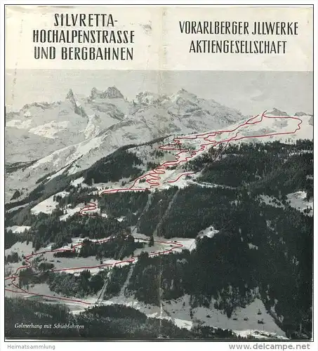 Silvretta-Hochalpenstrasse und Bergbahnen - Vorarlberger Jllwerke AG - 16 Seiten mit 13 Abbildungen - beiliegend Fahrpla