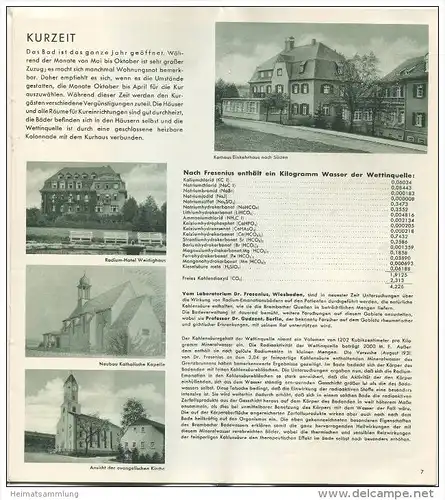 Bad Brambach 1935 - 20 Seiten mit 41 Abbildungen - beiliegend Kurmittelpreise