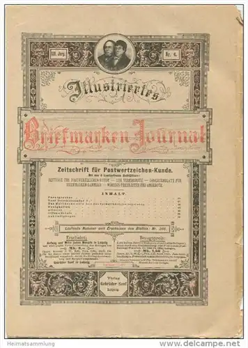 Illustriertes Briefmarken Journal - XXI Jahrgang Nr. 6 - März 1894 - Verlag Gebrüder Senf Leipzig