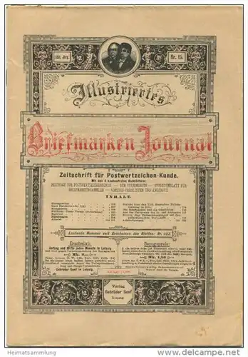 Illustriertes Briefmarken Journal - XXIII Jahrgang Nr. 15 - August 1896 - Verlag Gebrüder Senf Leipzig