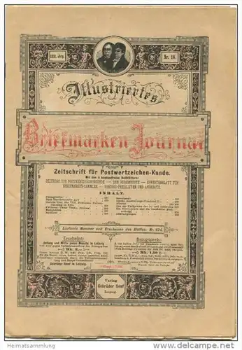 Illustriertes Briefmarken Journal - XXIII Jahrgang Nr. 16 - August 1896 - Verlag Gebrüder Senf Leipzig