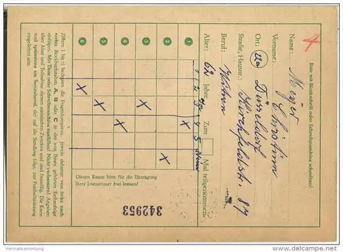 Bund - Funklotteriekarte 10 Pfg. Posthorn  - gelaufen 1953