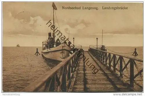Nordseebad Langeoog - Landungsbrücke - Verlag F. Gerdes Langeoog gel. 1910