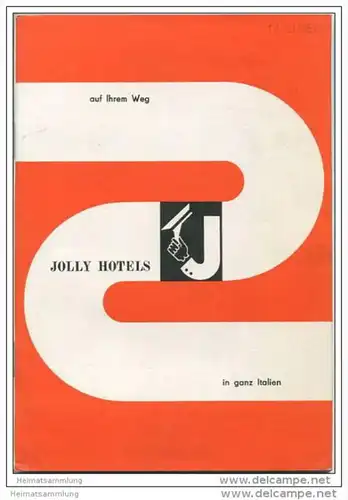 Italien 1961 - Verzeichnis aller Jolly Hotels in Italien - 80 Seiten mit vielen Abbildungen