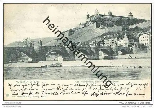 Würzburg - Alte Mainbrücke - Festung und Käppele