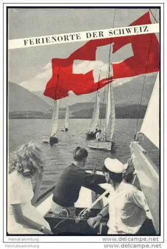 Ferienorte der Schweiz 1959 - Faltblatt mit 11 Abbildungen