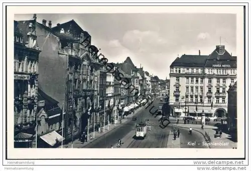 Kiel - Sophienblatt - Strassenbahn - Foto-AK 30er Jahre