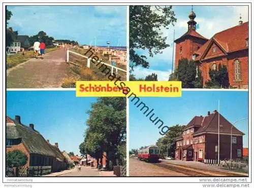 Schönberg Holstein - Kirche - Strassenansicht - Bahnhof - Strand - AK-Grossformat
