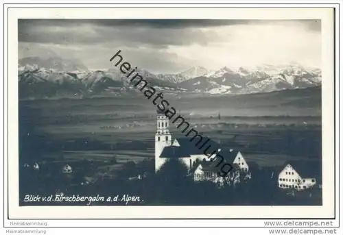 Blick von der Hirschbergalm auf Pähl und die Alpen - Foto-AK