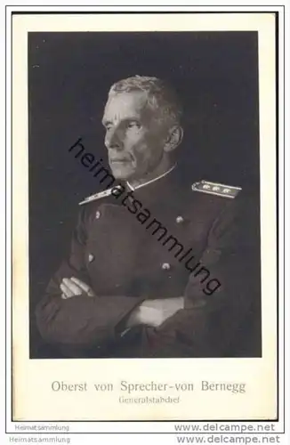 Oberst Sprecher von Bernegg - Generalstabchef - Schweizer. Grenzbesetzung 1914 Occupation des frontières