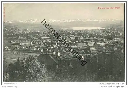 Zürich - Blick auf Zürich von der Waid ca. 1910