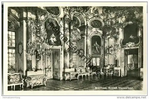 Bruchsal - Schloss - Marmorsaal - Foto-AK