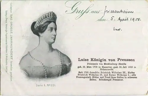 Luise Königin von Preussen - Prinzessin von Mecklenburg-Strelitz