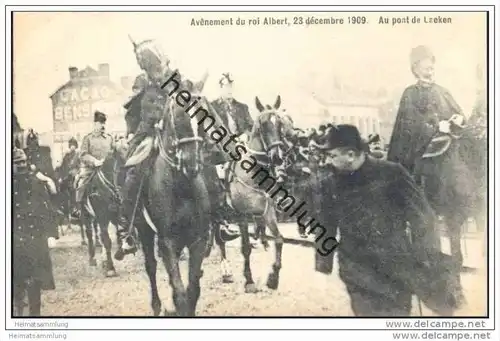 Avenement du roi Albert 23 décembre 1909 - Au pont du Laeken