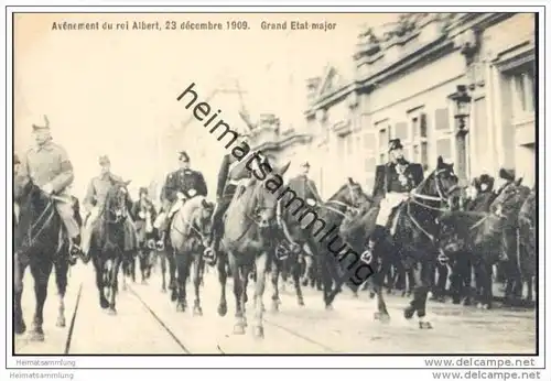 Avênement du roi Albert 23 décembre 1909 - Grand Etat major