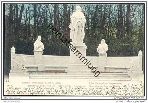 Denkmal in der Siegesallee zu Berlin -&nbsp;Kurfürst Friedrich II. - Friedrich Sesselmann Bischof von Lebus