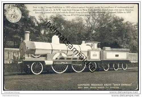 Eisenbahn - Compound passenger engine Queen Empress - London &amp; North Western Railway Company - England 1904