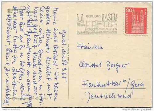 Basel - Spalentor - AK Grossformat - Verlag Photoglob-Wehrli AG Zürich gel. 1965