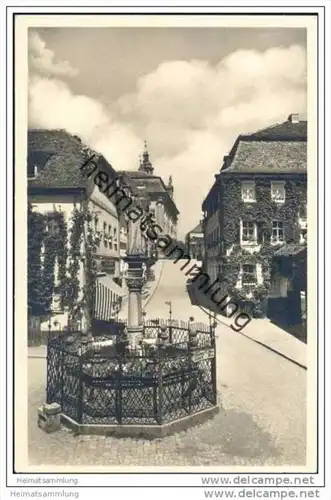 Bad Windsheim - Schöner Brunnen und Kegelstrasse - Foto-AK 40er Jahre