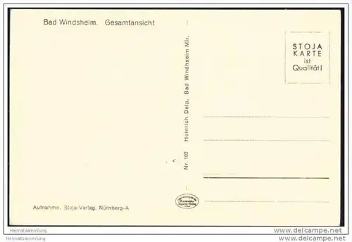 Bad Windsheim - Gesamtansicht - Foto-AK 40er Jahre