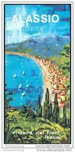 Alassio 70er Jahre - Faltblatt mit 8 Abbildungen