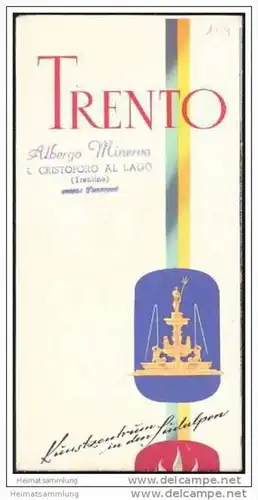 Trento 1959 - Faltblatt mit 10 Abbildungen - Reliefkarte /Berann