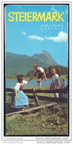 Steiermark 1962 - Faltblatt mit 29 Abbildungen - Reliefkarte / Perkmann