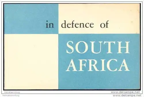 in defence of South Africa 50er Jahre  - 16 Seiten - in englischer Sprache