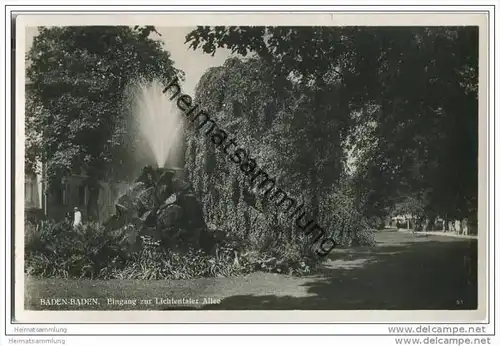 Baden-Baden - Eingang zur Lichtentaler Allee - Foto-AK