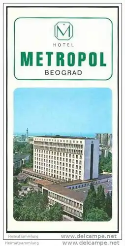 Serbien - Beograd 60er Jahre - Hotel Metropol - Faltblatt mit 10 Abbildungen - Stadtplan