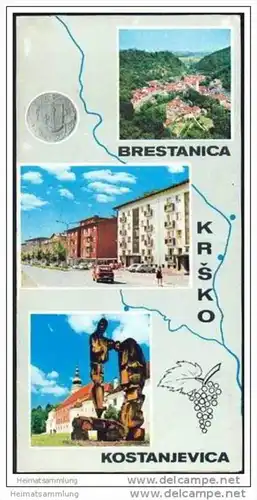 Slowenien 70er Jahre - Krsko - Brestanica - Kostanjevica - Faltblatt mit 18 Abbildungen