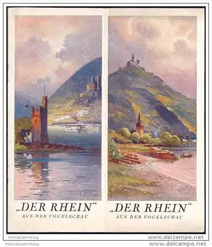Der Rhein aus der Vogelschau 30er Jahre - von Speyer bis Emmerich in 10 Vogelschau-Bildern / Kunstmaler J. Ruep