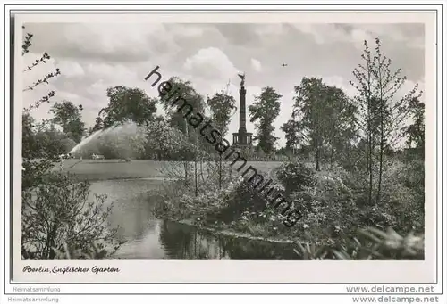 Berlin-Tiergarten - Englischer Garten - Foto-AK 50er Jahre