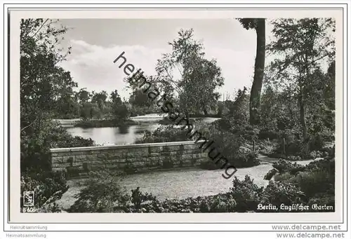 Berlin-Tiergarten - Englischer Garten - Foto-AK 50er Jahre