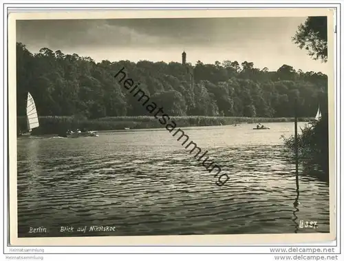 Berlin-Grunewald - Blick auf Nikolskoe - Foto-AK Großformat 50er Jahre