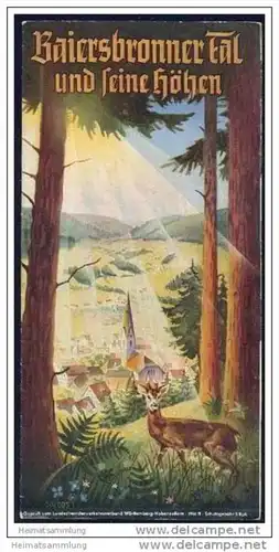 Baiersbronner Tal und seine Höhen 1938 - 8 Seiten mit 17 Abbildungen - Reliefkarte