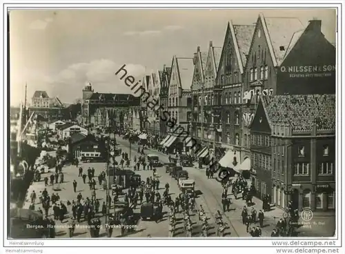 Bergen - Hanseatisk Museum og Tyskebrykken - Foto-AK Grossformat