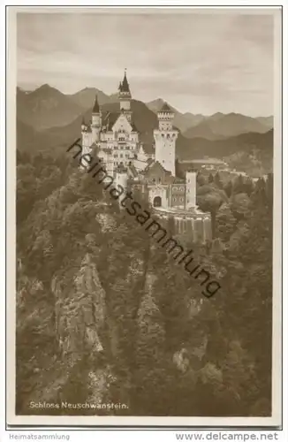 Schloss Neuschwanstein - Foto-AK 20er Jahre - Verlag Oskar Glink Kempten