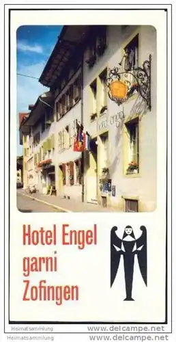 Zofingen 1976 - Hotel Engel - Faltblatt mit 5 Abbildungen