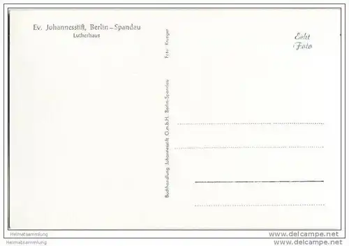 Berlin-Spandau - Ev. Johannesstift - Lutherhaus - Foto-AK