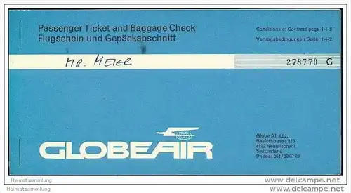 Globeair 1966 - Basel Tunis Basel
