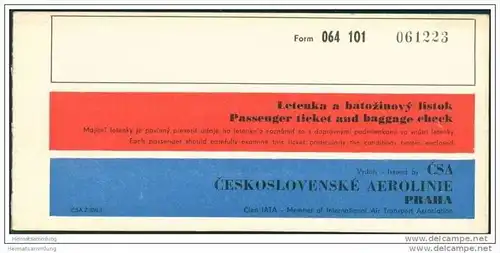 CSA - Ceskoslovenske Aerolinie Praha 1977 - Prague Paris