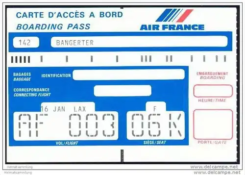 Boarding Pass - Air France