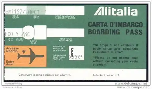 Boarding Pass - Alitalia