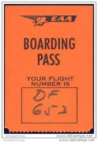 Boarding Pass - EAA - East African Airways